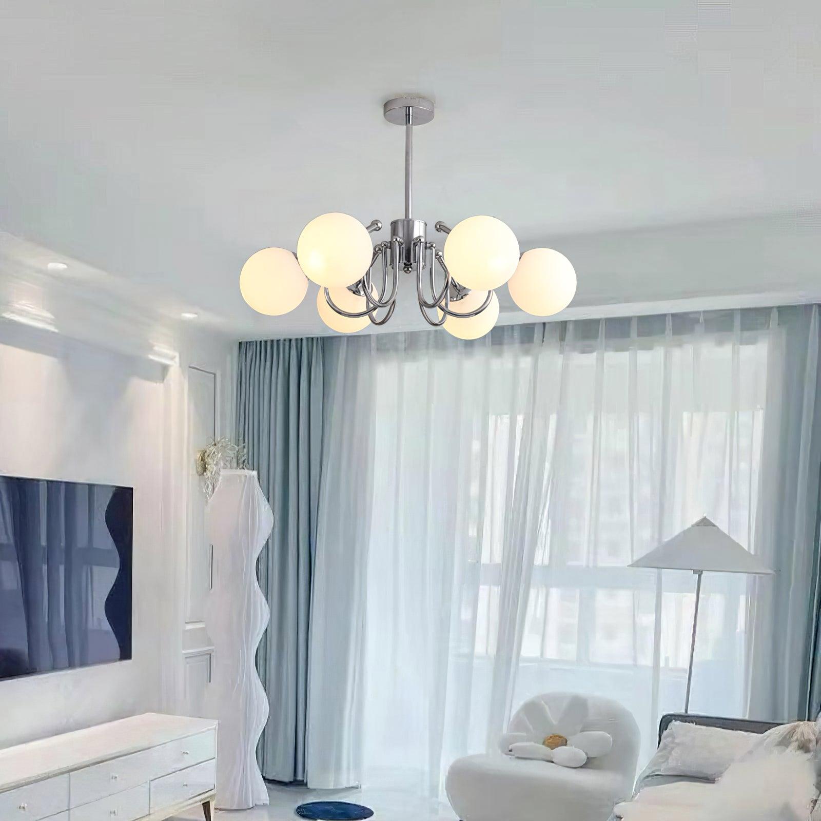 Aurora Chandelier Globe Chrome Modern - Letslighting