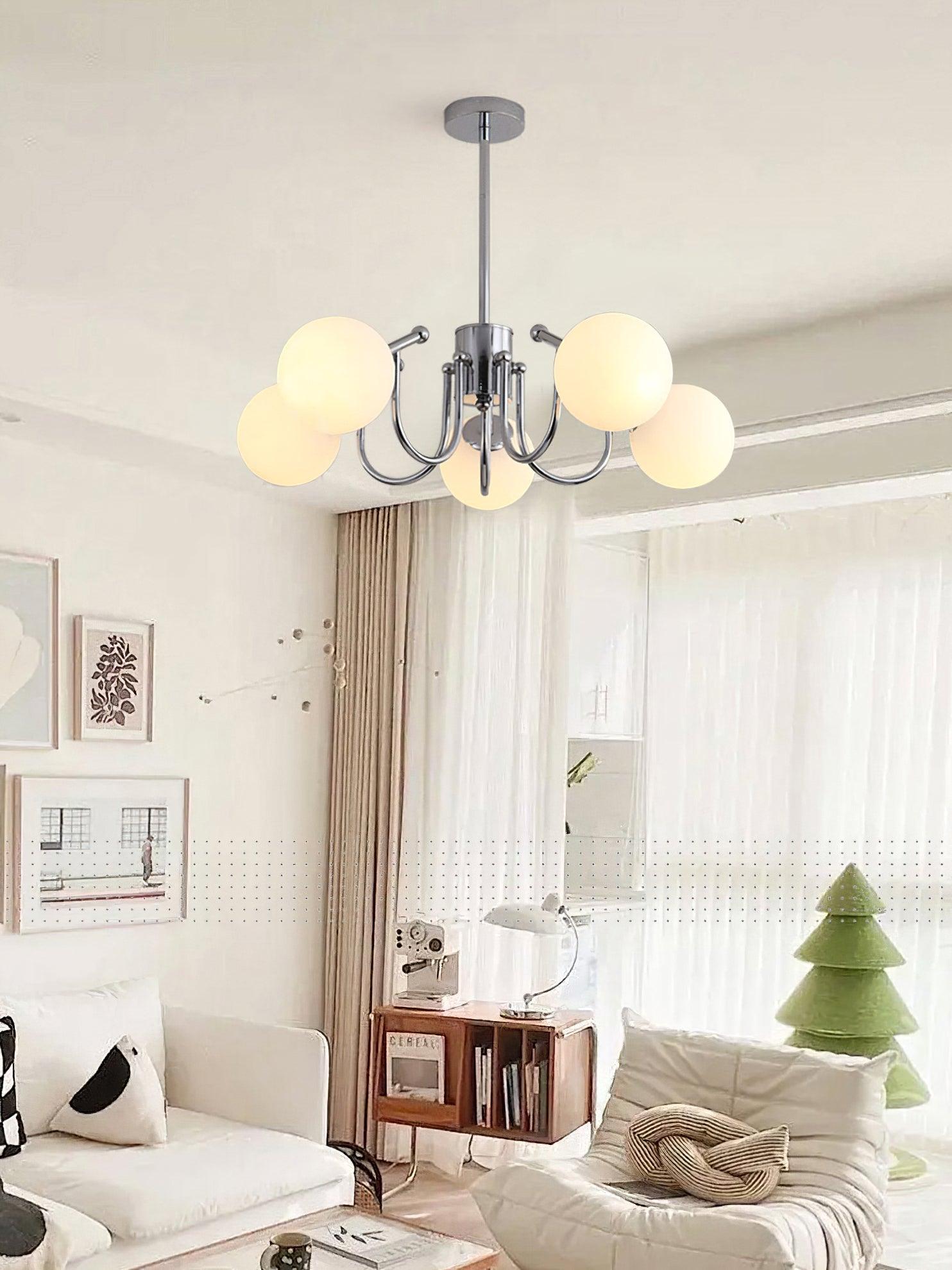 Aurora Chandelier Globe Chrome Modern - Letslighting