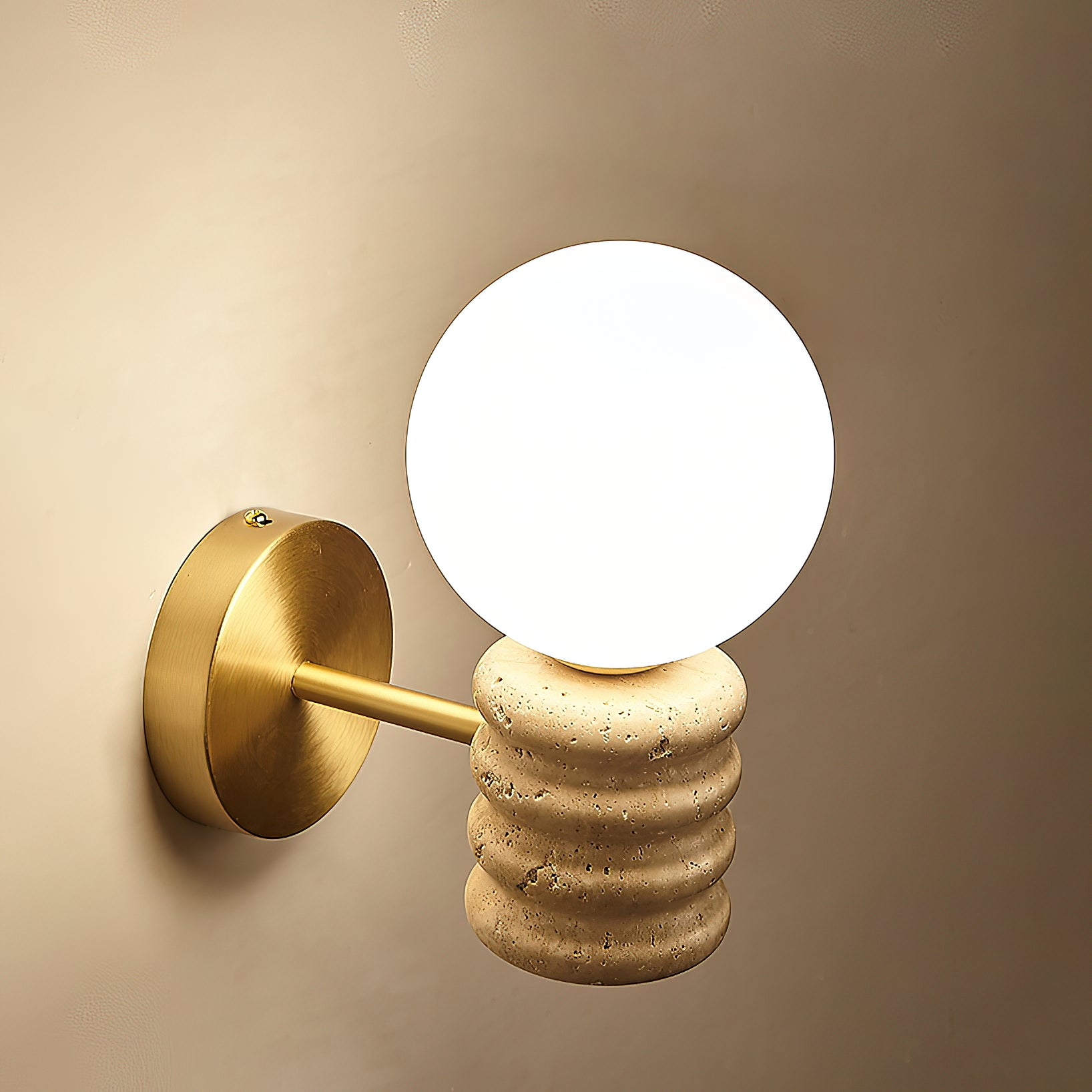 Ljomuvyh Travertine Glass Wall Lamp - Letslighting