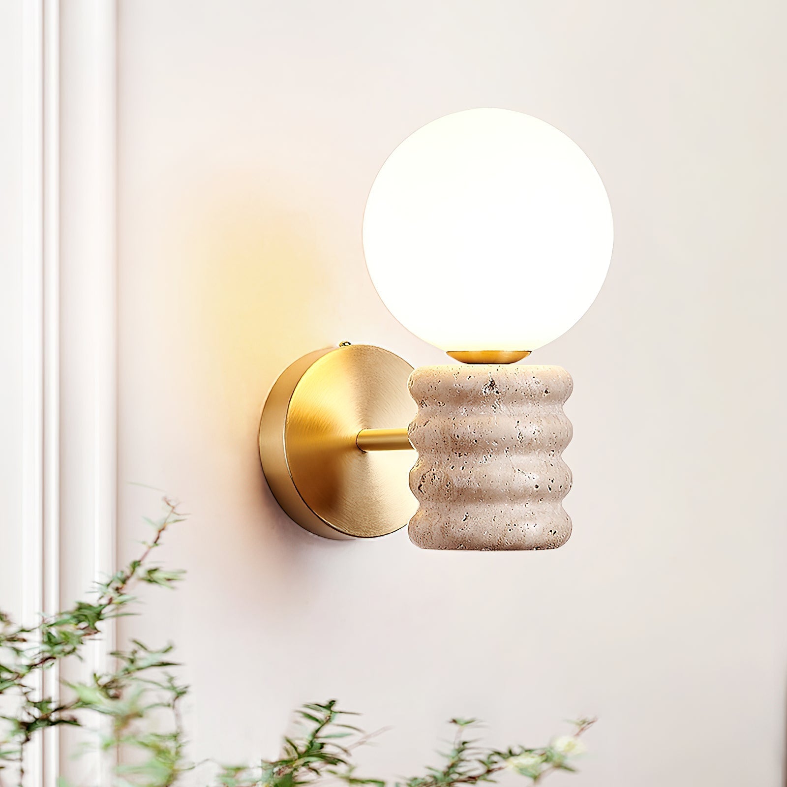 Ljomuvyh Travertine Glass Wall Lamp - Letslighting