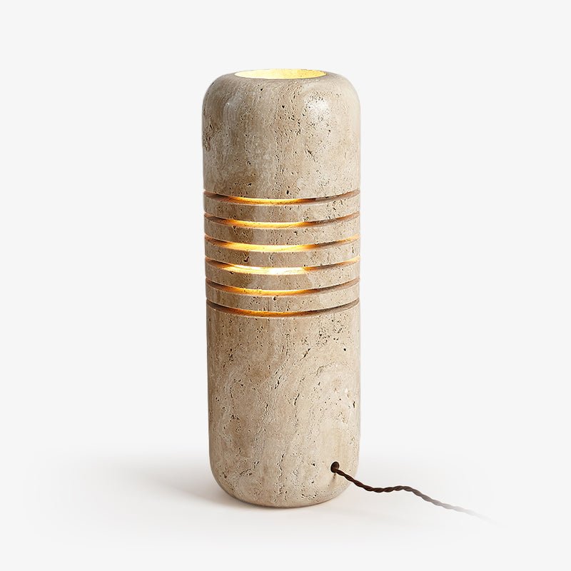 Aursolila Cylindrical Travertine Table Lamp - Letslighting