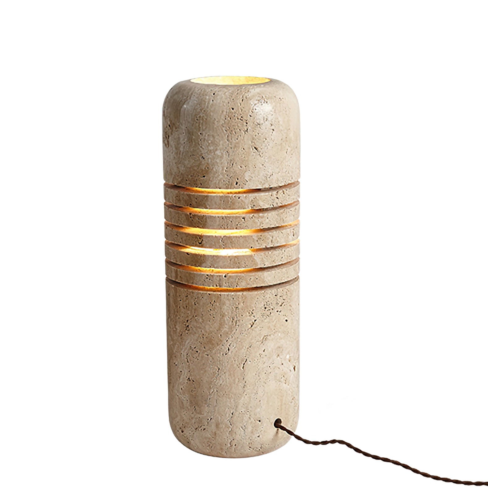 Aursolila Cylindrical Travertine Table Lamp - Letslighting