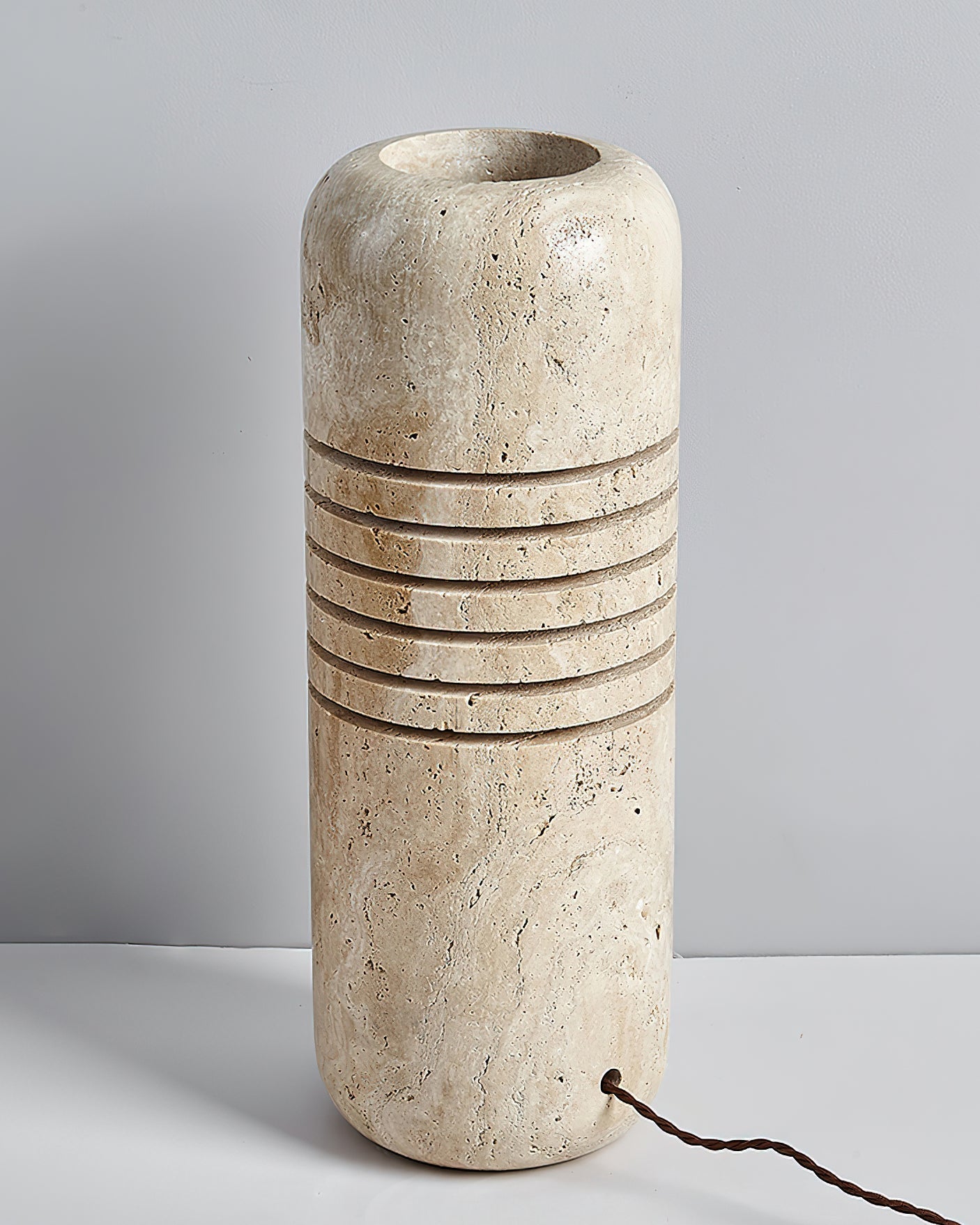 Aursolila Cylindrical Travertine Table Lamp - Letslighting