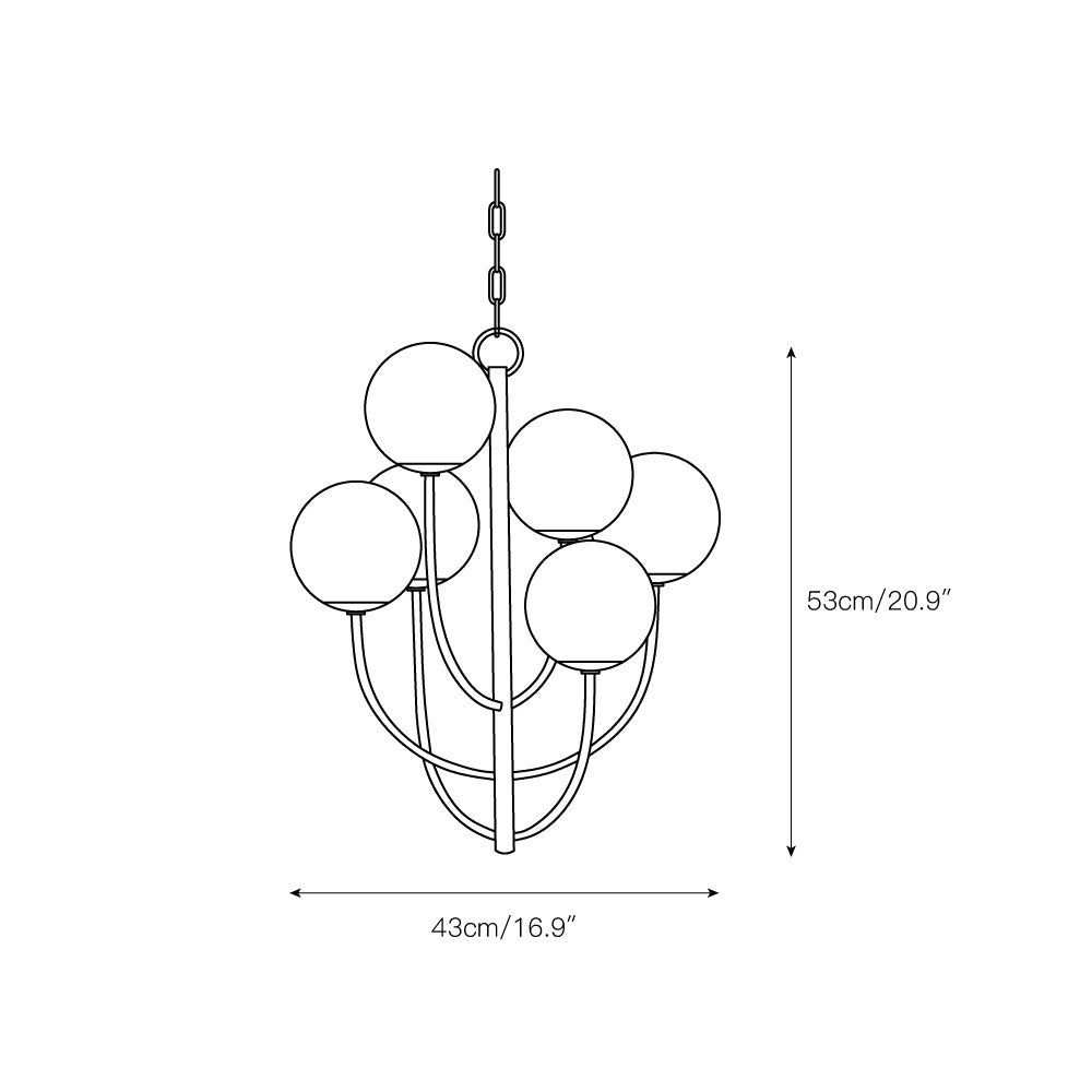 Kvennuvyu Luxury Brass Glass Chandelier - Letslighting
