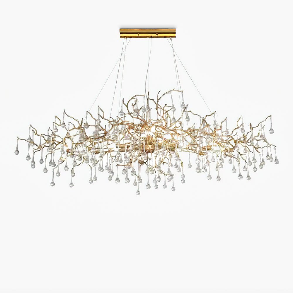 Lustra Chandelier Brass Crystal Branch - Letslighting