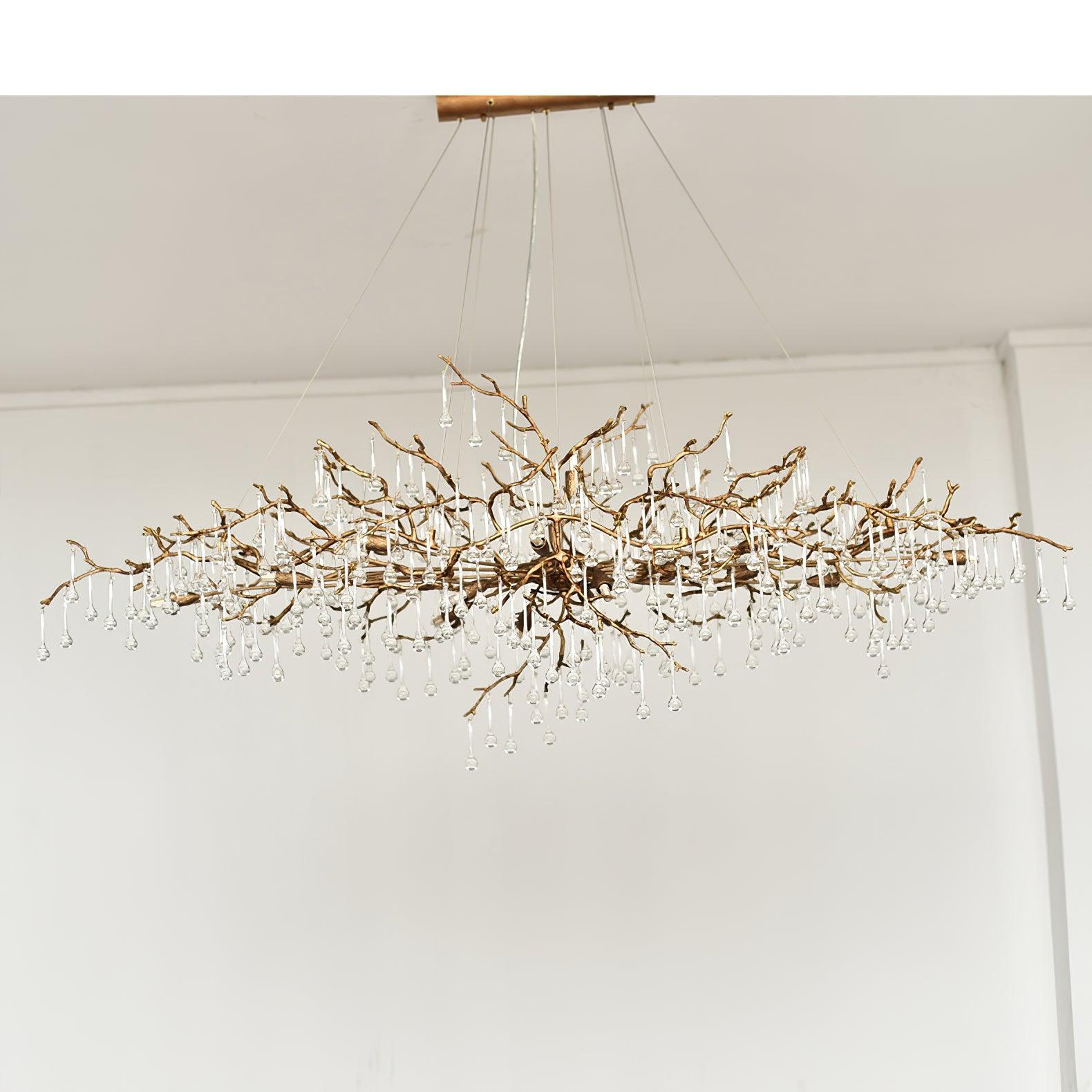 Lustra Chandelier Brass Crystal Branch - Letslighting