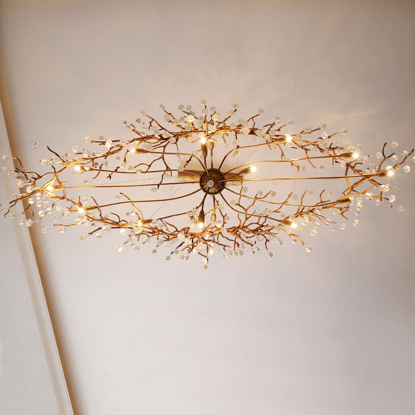 Lustra Chandelier Brass Crystal Branch - Letslighting