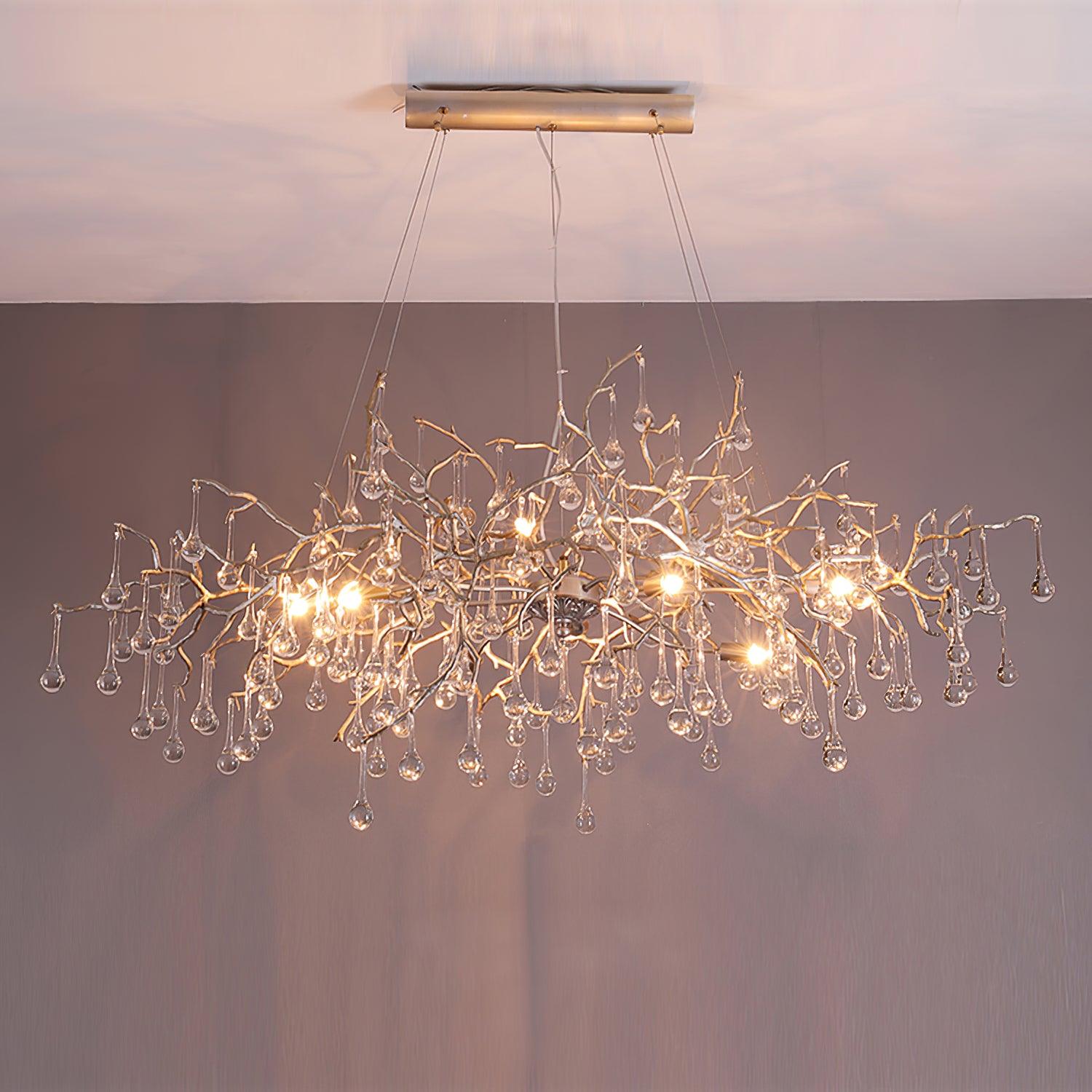 Lustra Chandelier Brass Crystal Branch - Letslighting