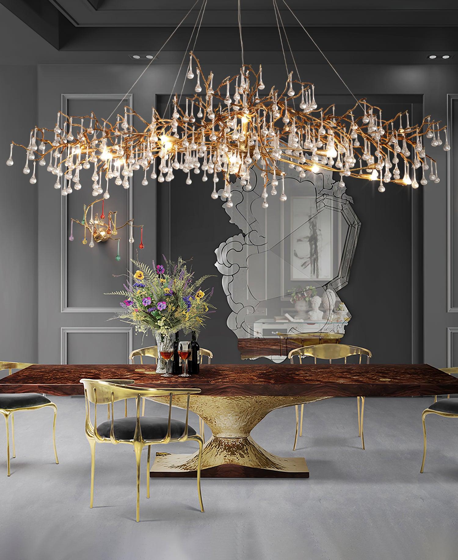 Lustra Chandelier Brass Crystal Branch - Letslighting