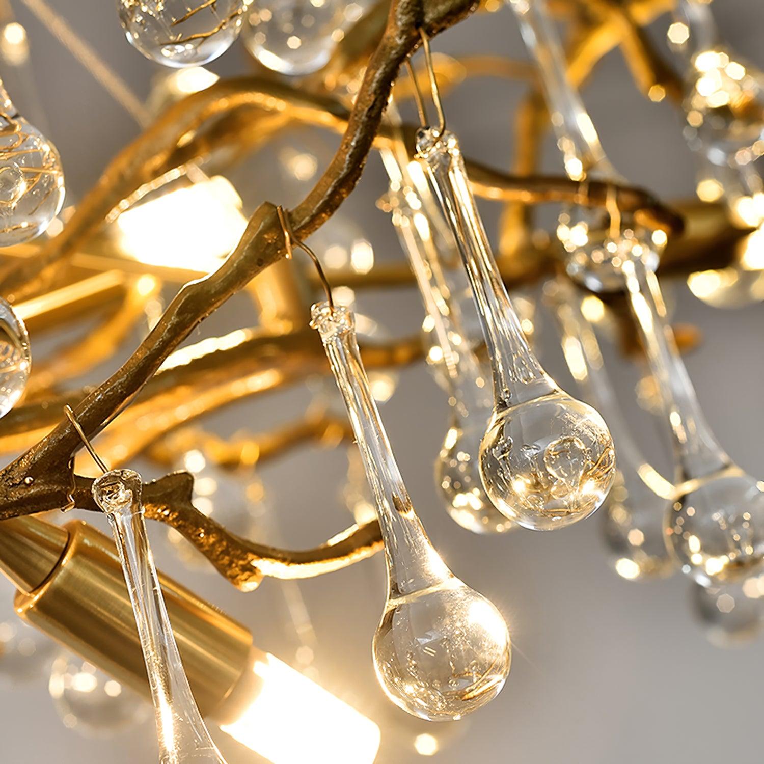 Lustra Chandelier Brass Crystal Branch - Letslighting