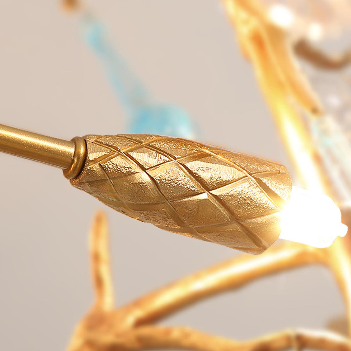 Lustra Chandelier Brass Crystal Branch - Letslighting
