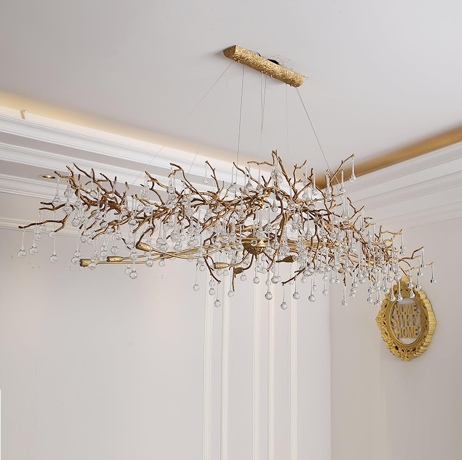 Lustra Chandelier Brass Crystal Branch - Letslighting