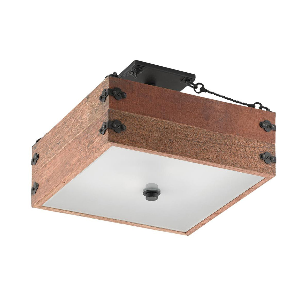 Vintage Industrial Wooden Semi-Flush Ceiling Lamp - Letslighting