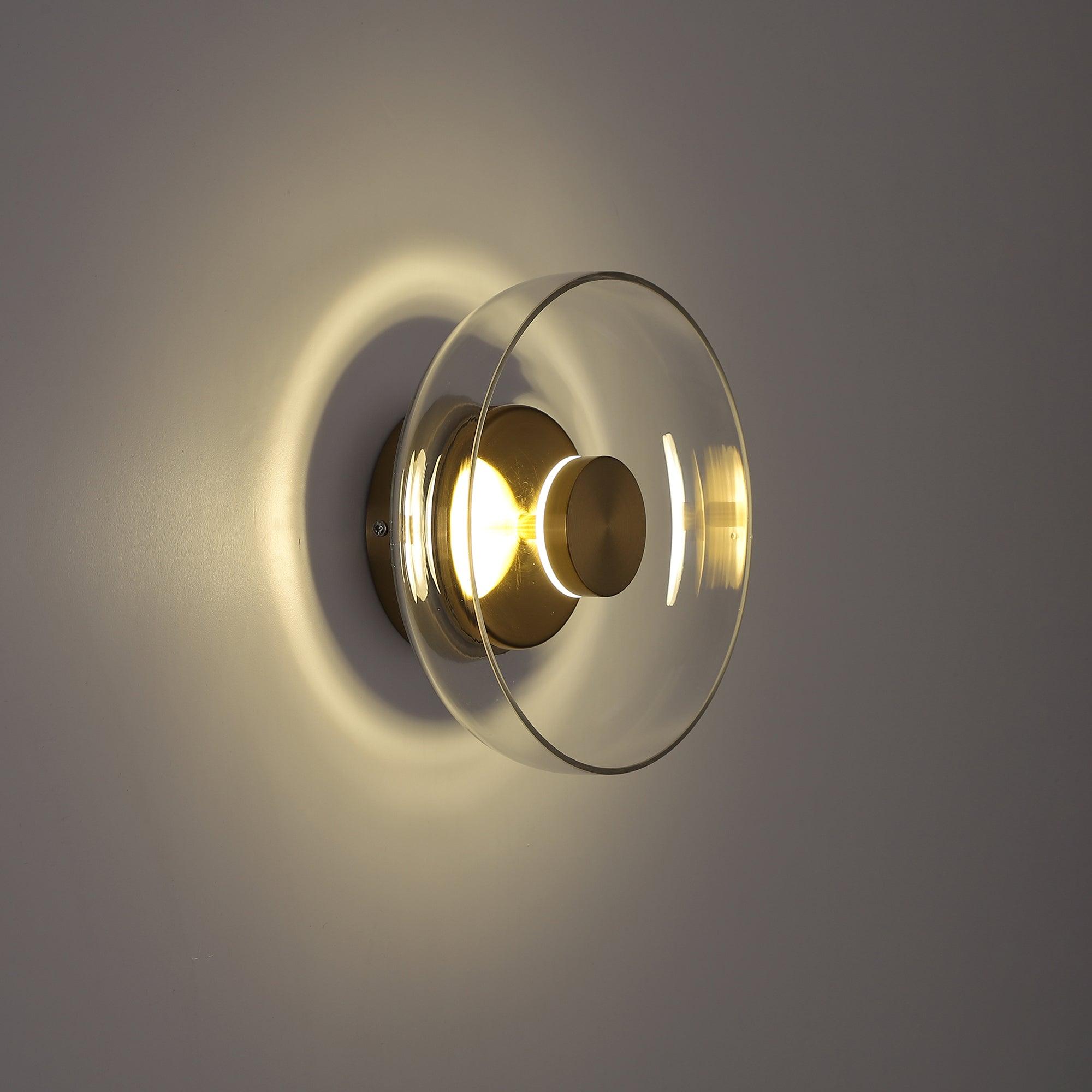 Hailie Modern Round Bowl Glass Wall Light - Letslighting