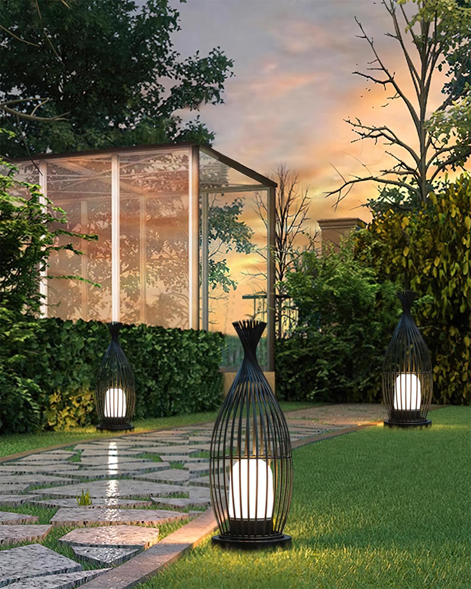 Birdcage Outdoor Post Light Cage Industrial - Letslighting
