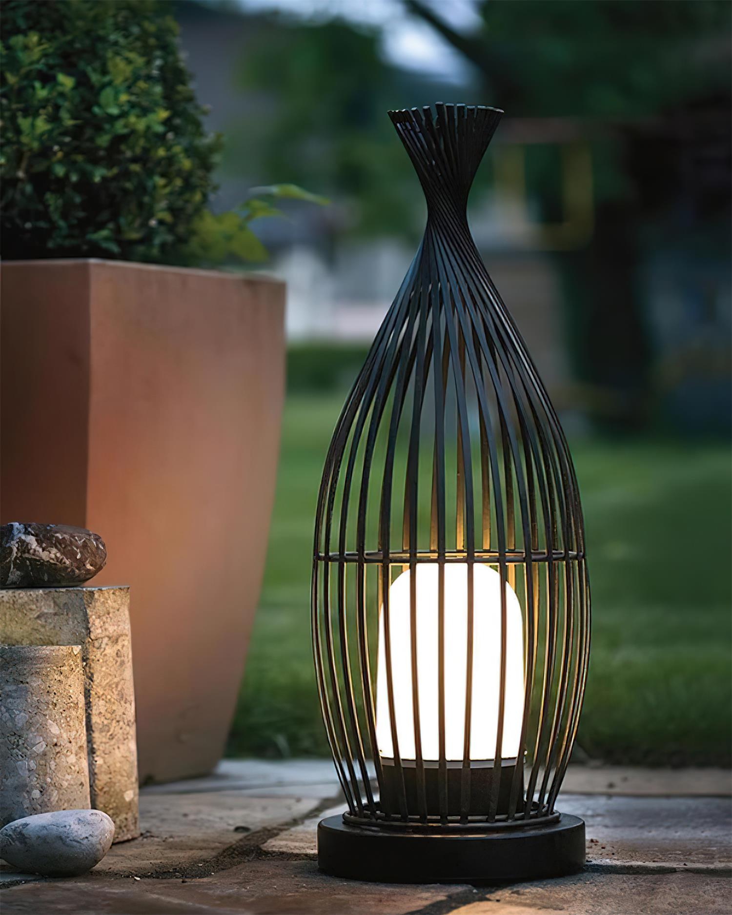 Birdcage Outdoor Post Light Cage Industrial - Letslighting