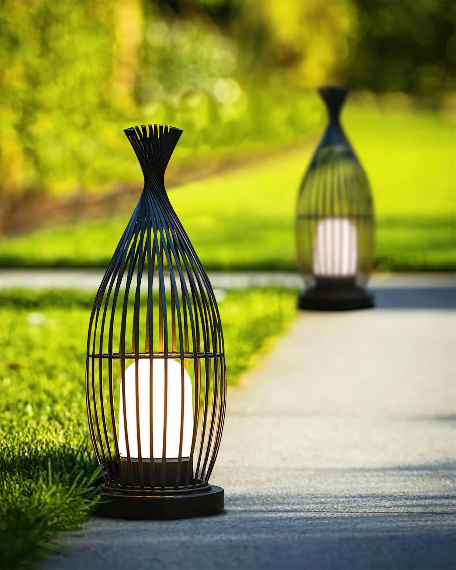 Birdcage Outdoor Post Light Cage Industrial - Letslighting