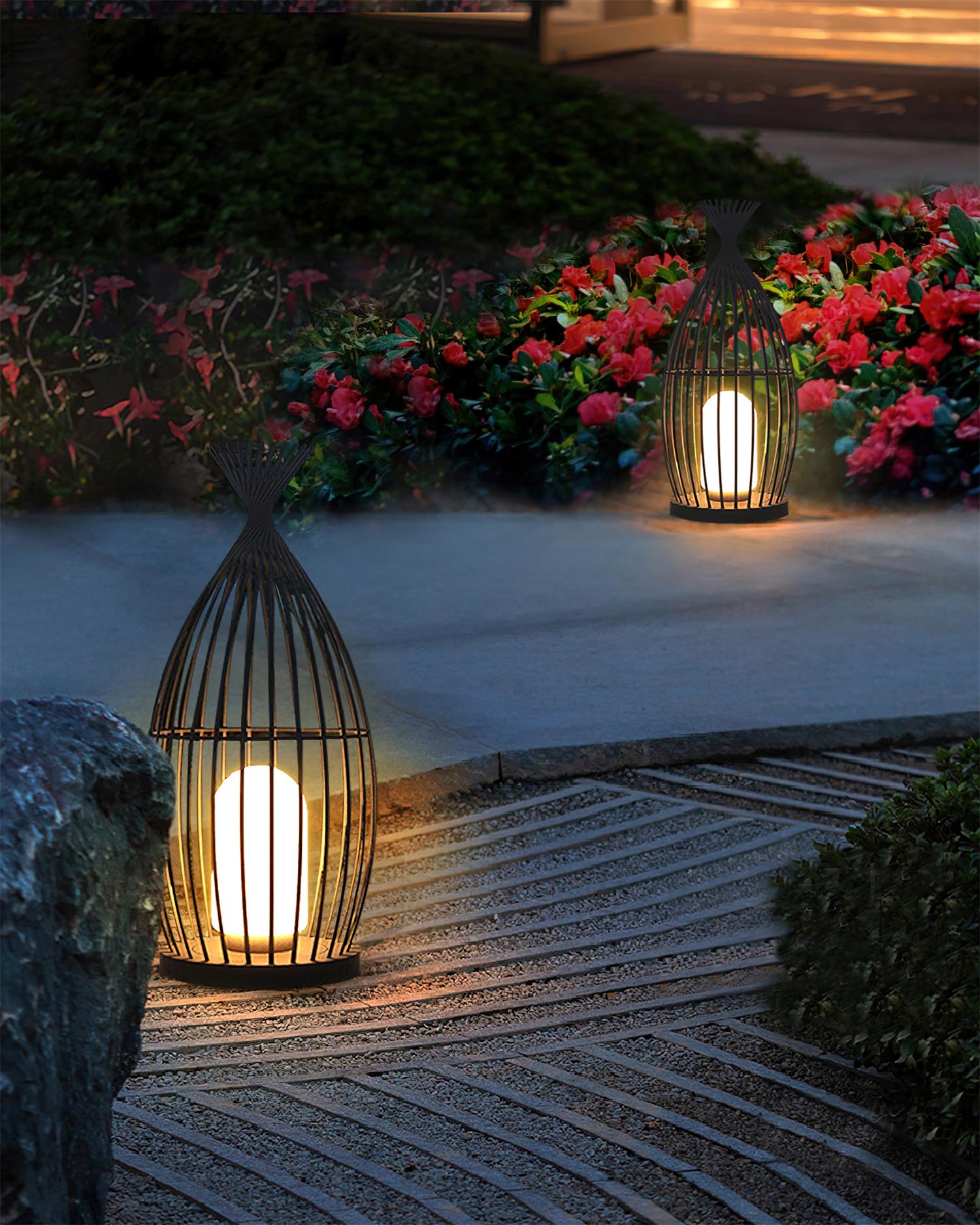 Birdcage Outdoor Post Light Cage Industrial - Letslighting