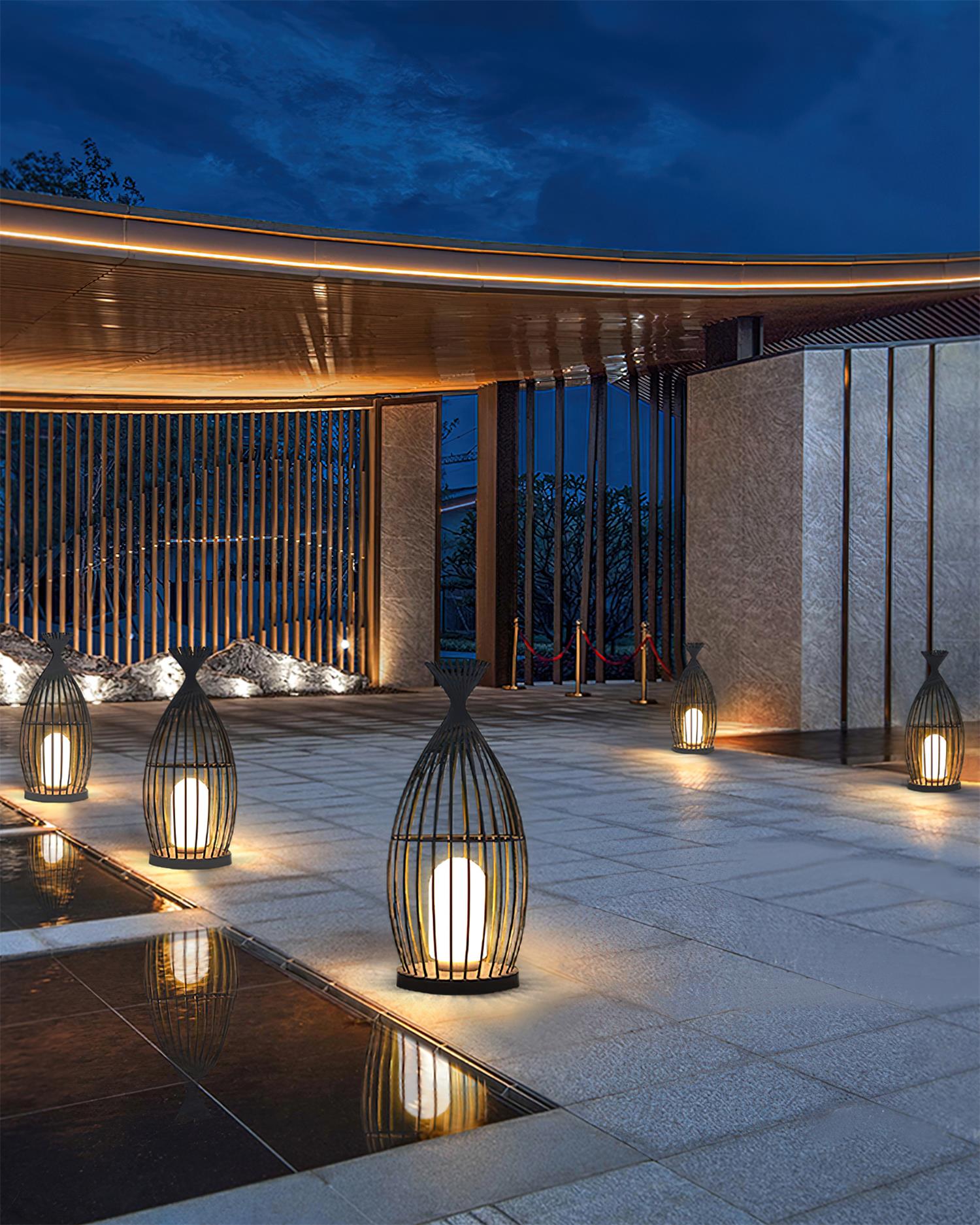 Birdcage Outdoor Post Light Cage Industrial - Letslighting