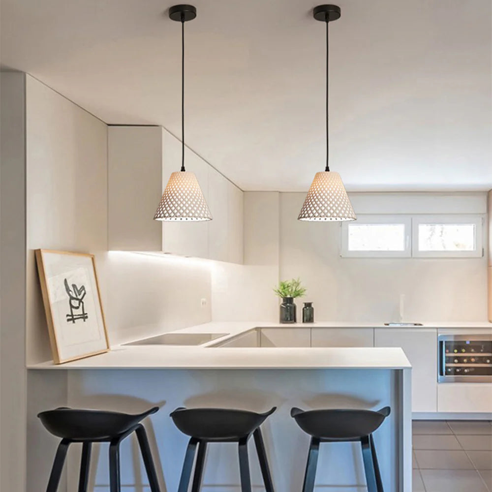 Ritta Cone LED Pendant Light Resin Dining Room - Letslighting