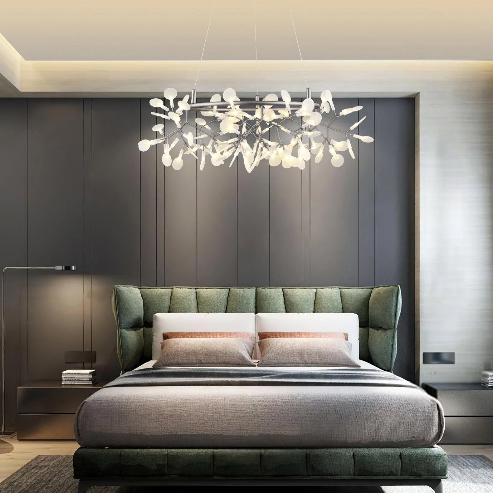 Lustra Chandelier Black Ring Firefly Branch - Letslighting