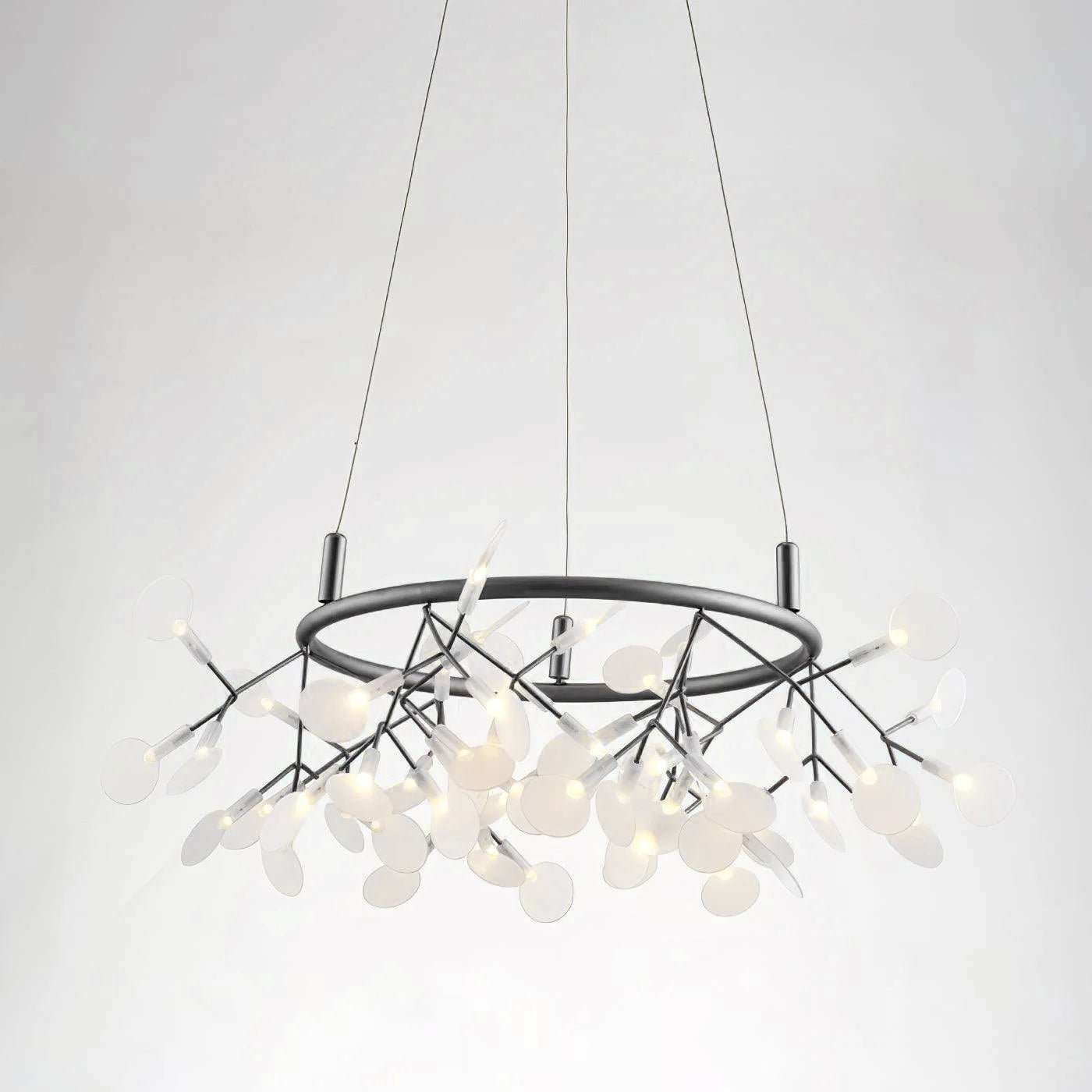 Lustra Chandelier Black Ring Firefly Branch - Letslighting