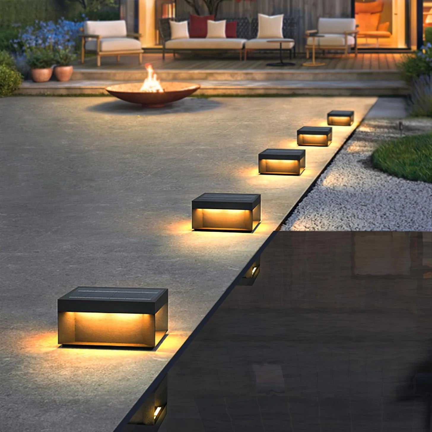 Ray Outdoor Post Lamps Modern Square Solar