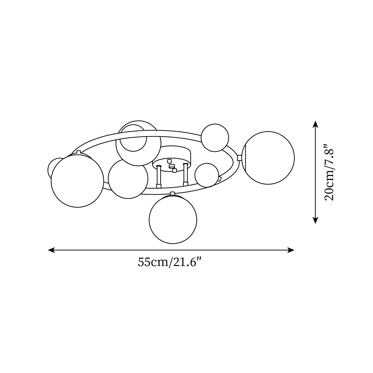 Keden Ceiling Lamp Frosted Glass Orbit Ring Modern - Letslighting