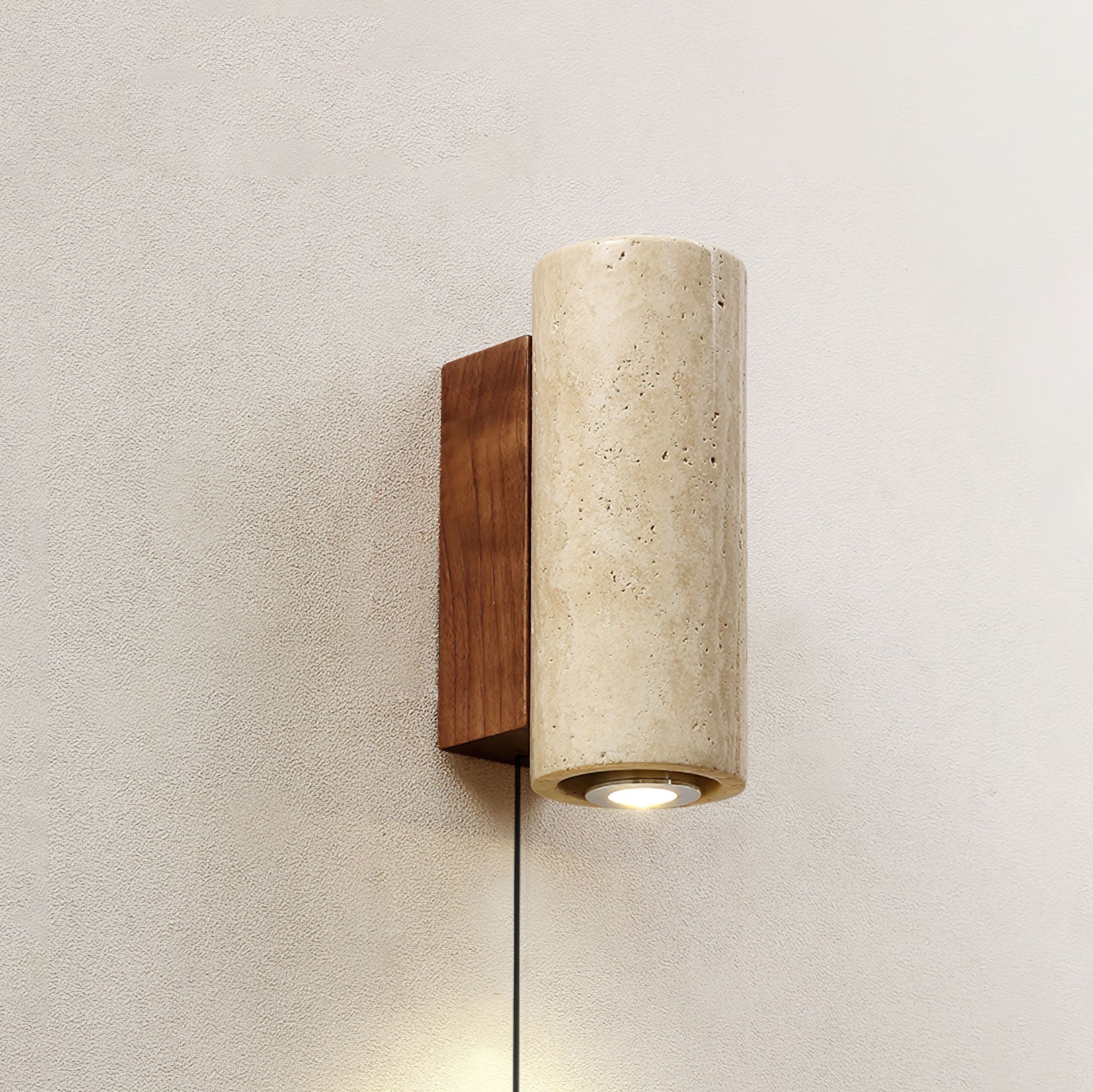 Veyrila Rectangular Travertine Wall Light - Letslighting