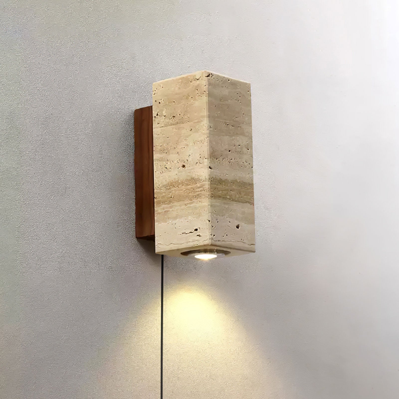 Veyrila Rectangular Travertine Wall Light - Letslighting