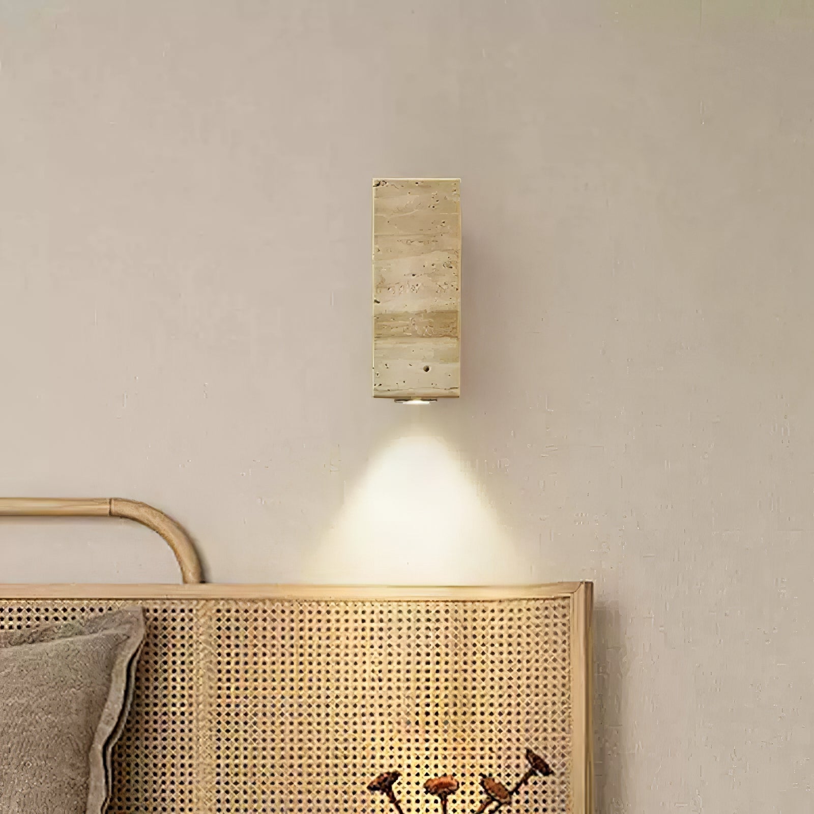Veyrila Rectangular Travertine Wall Light - Letslighting