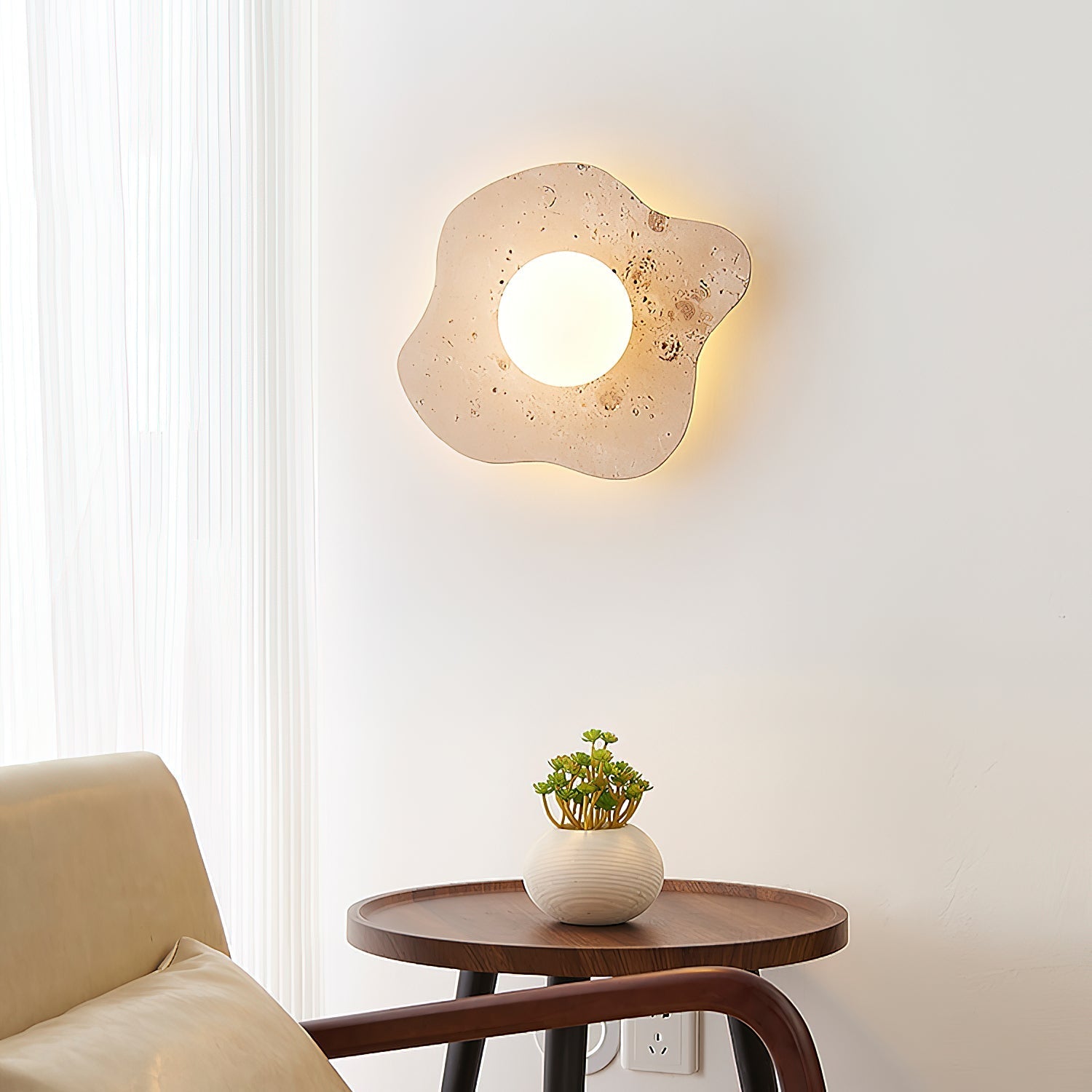 Tinduvyj Travertine Glass Wall Lamp - Letslighting
