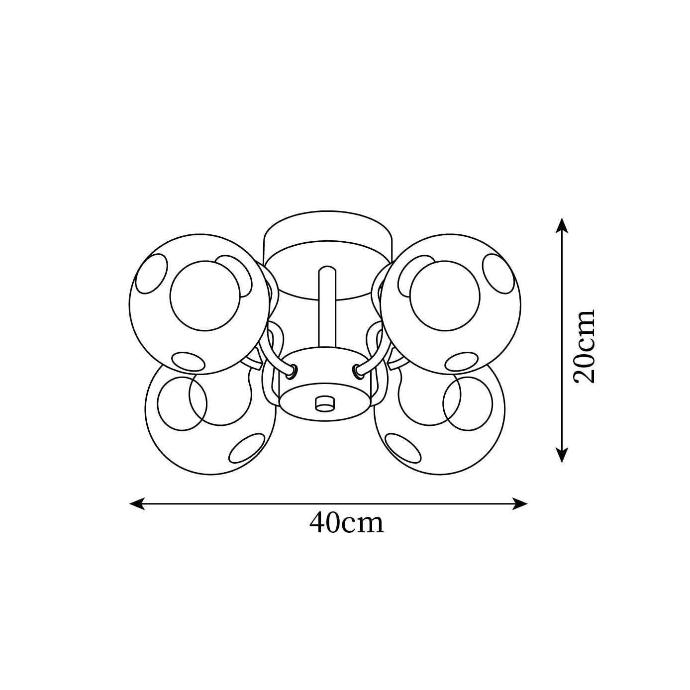 Orb Ceiling Lamp Bloom Glass Globe Arms Modern Living Room - Letslighting