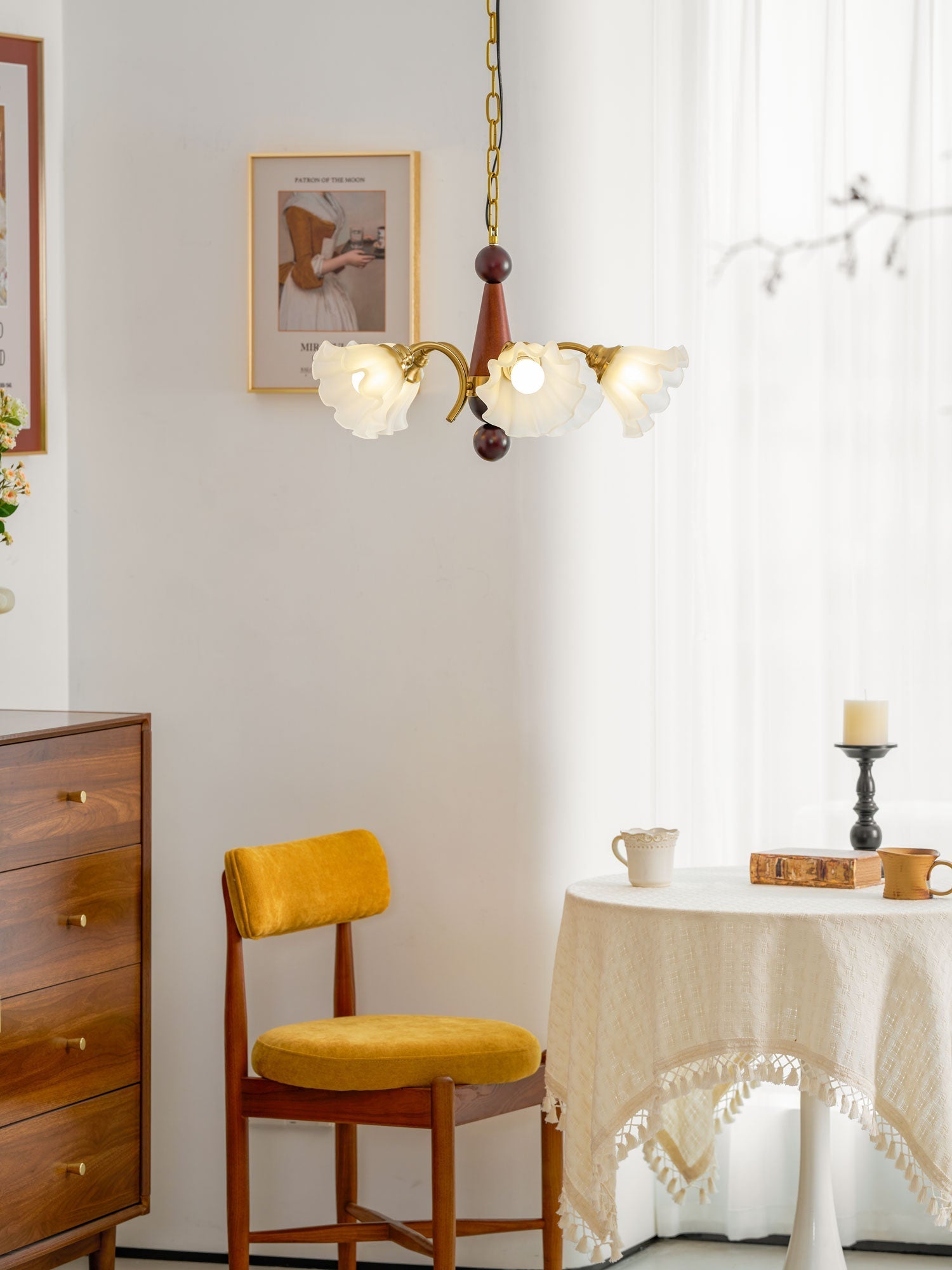 Ilvinan Traditional Elegance Wood Glass Chandelier - Letslighting