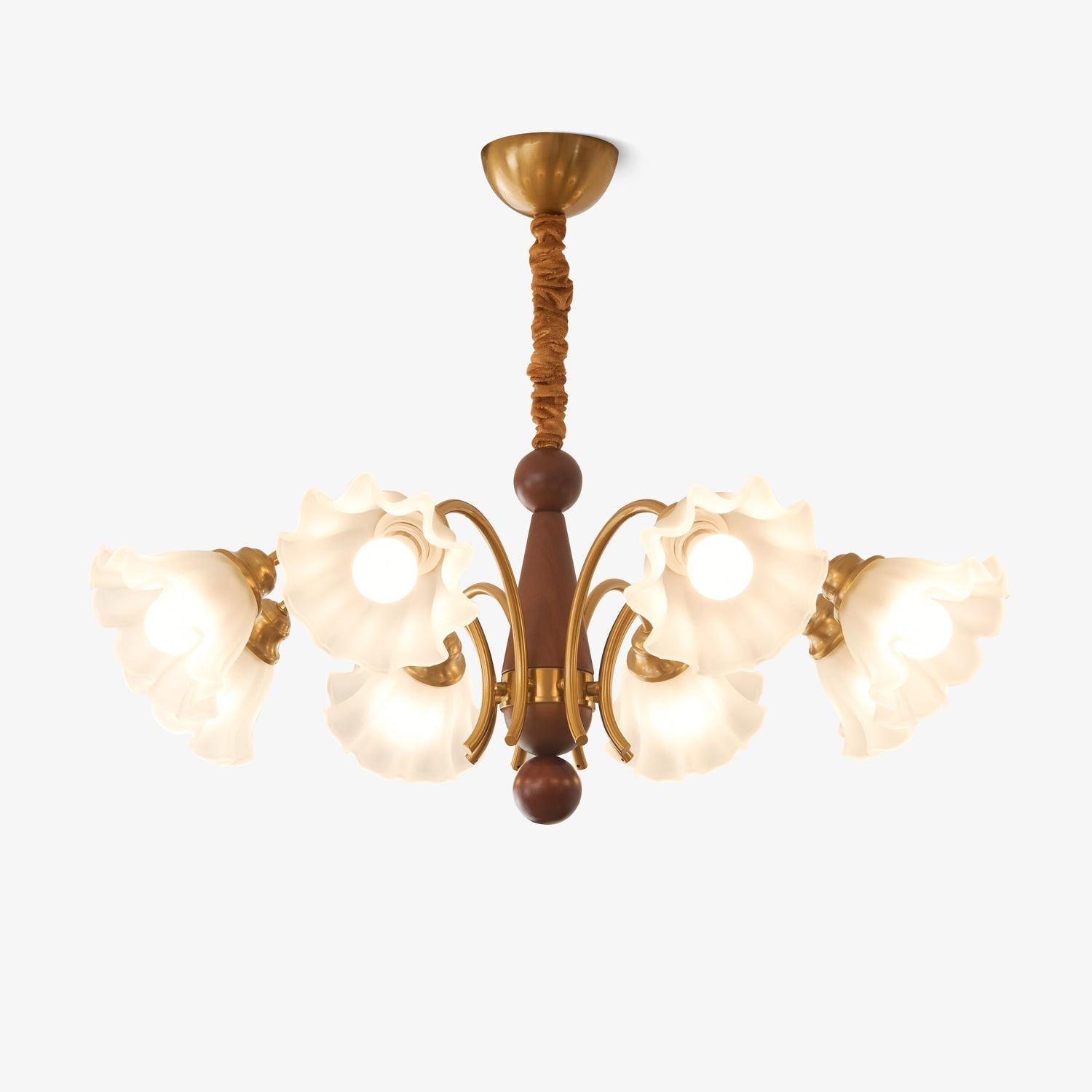 Ilvinan Traditional Elegance Wood Glass Chandelier - Letslighting