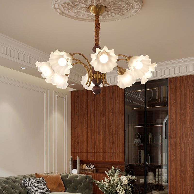 Ilvinan Traditional Elegance Wood Glass Chandelier - Letslighting
