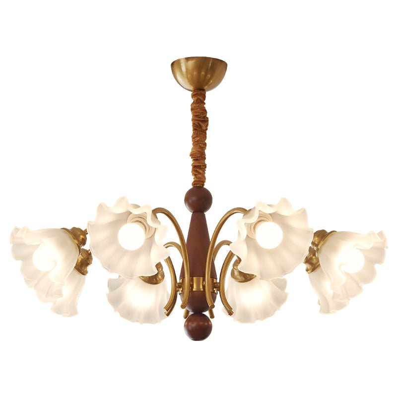 Ilvinan Traditional Elegance Wood Glass Chandelier - Letslighting