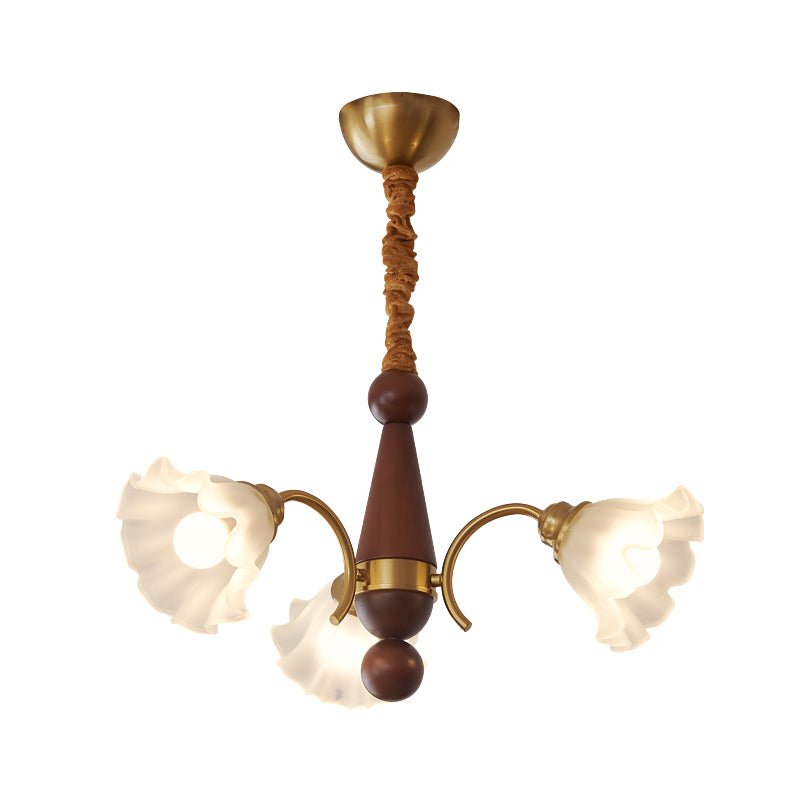 Ilvinan Traditional Elegance Wood Glass Chandelier - Letslighting