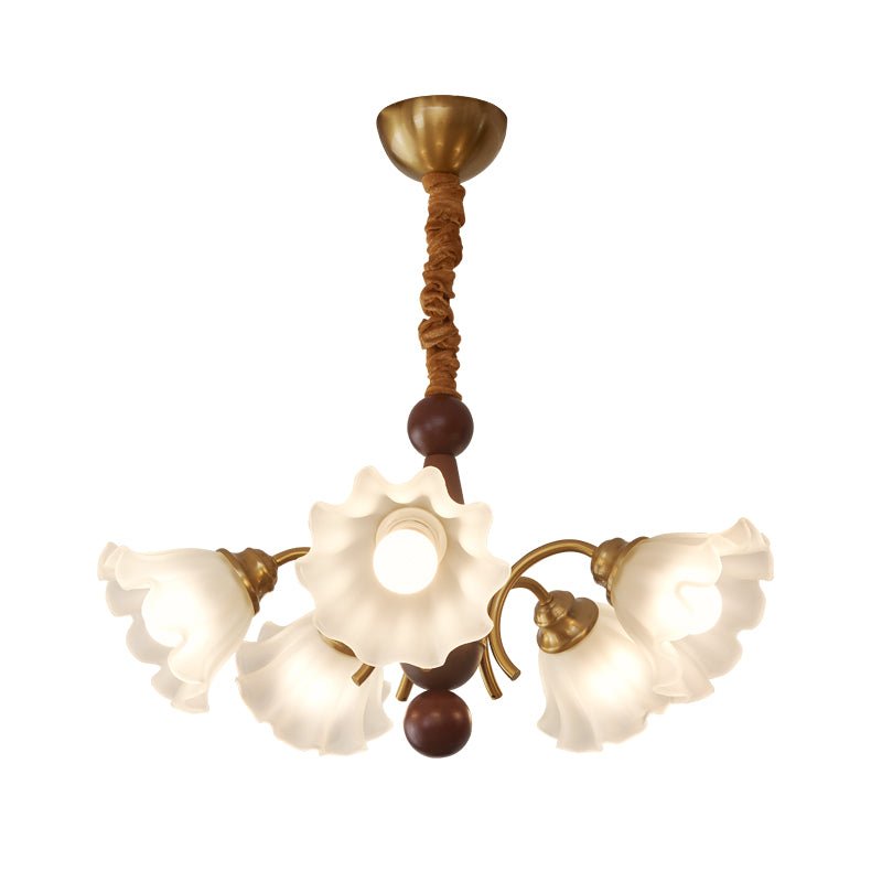 Ilvinan Traditional Elegance Wood Glass Chandelier - Letslighting