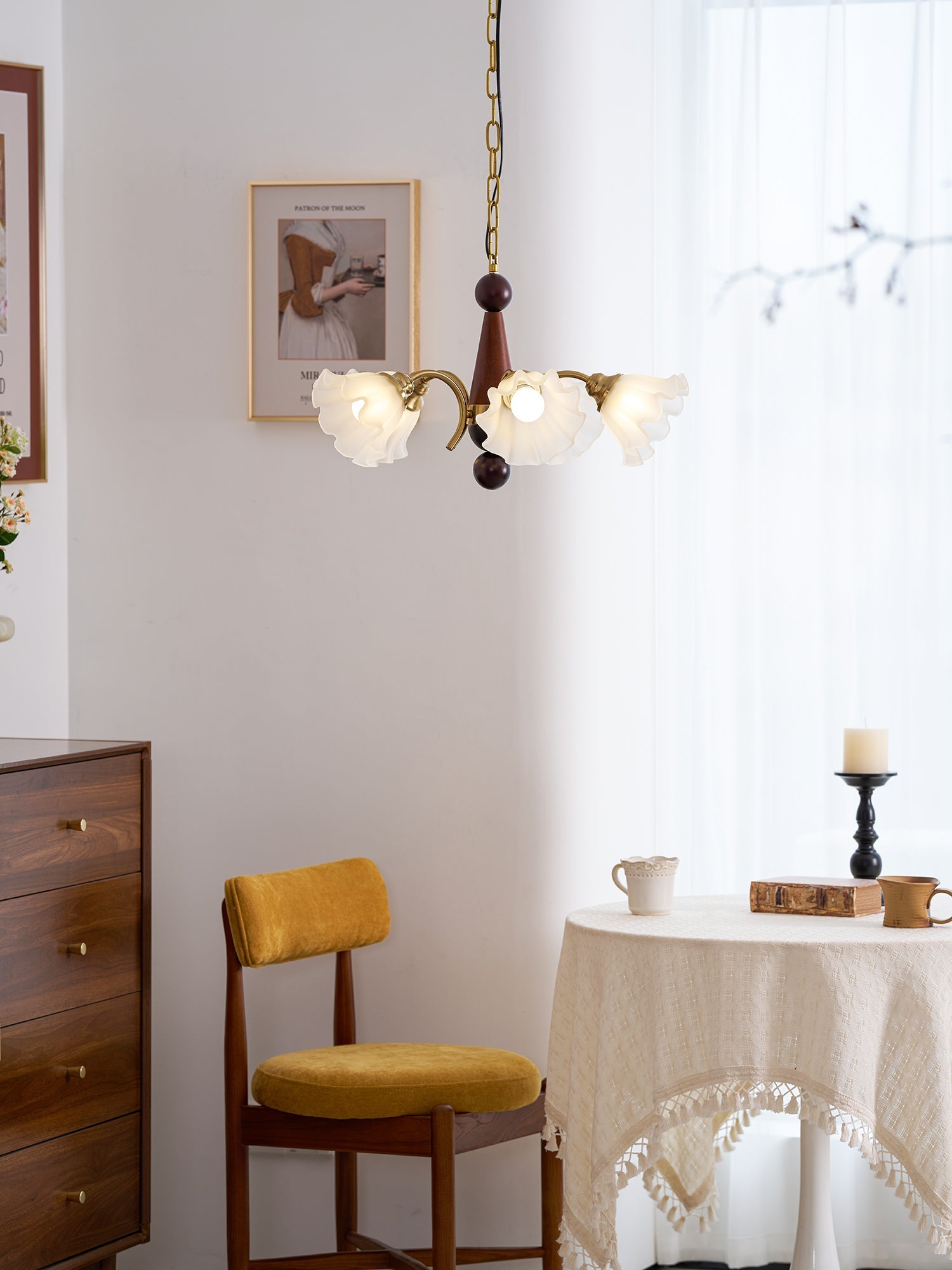 Ilvinan Traditional Elegance Wood Glass Chandelier - Letslighting