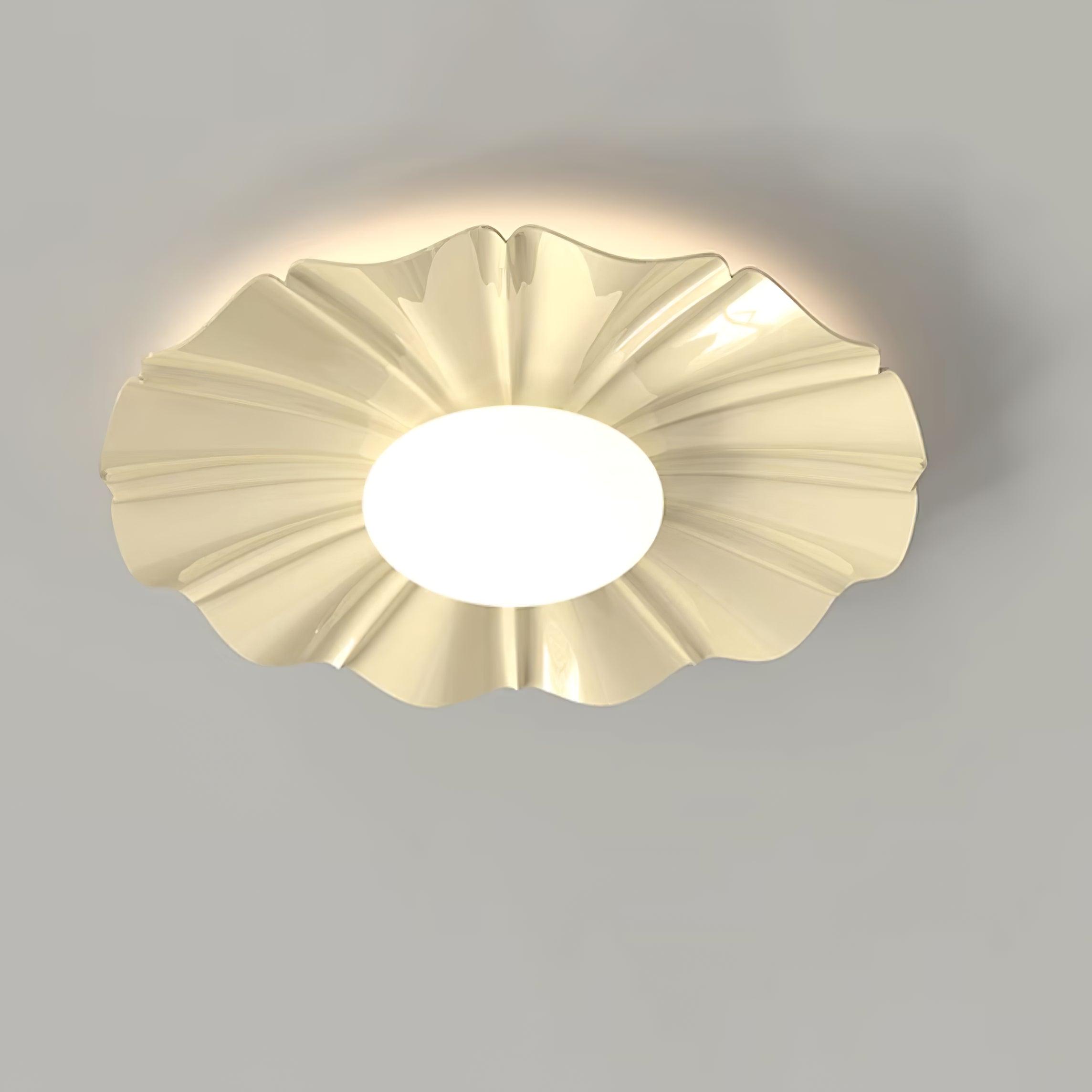 Lustra Ceiling Light Gold LED Scalloped for Bedroom - Letslighting