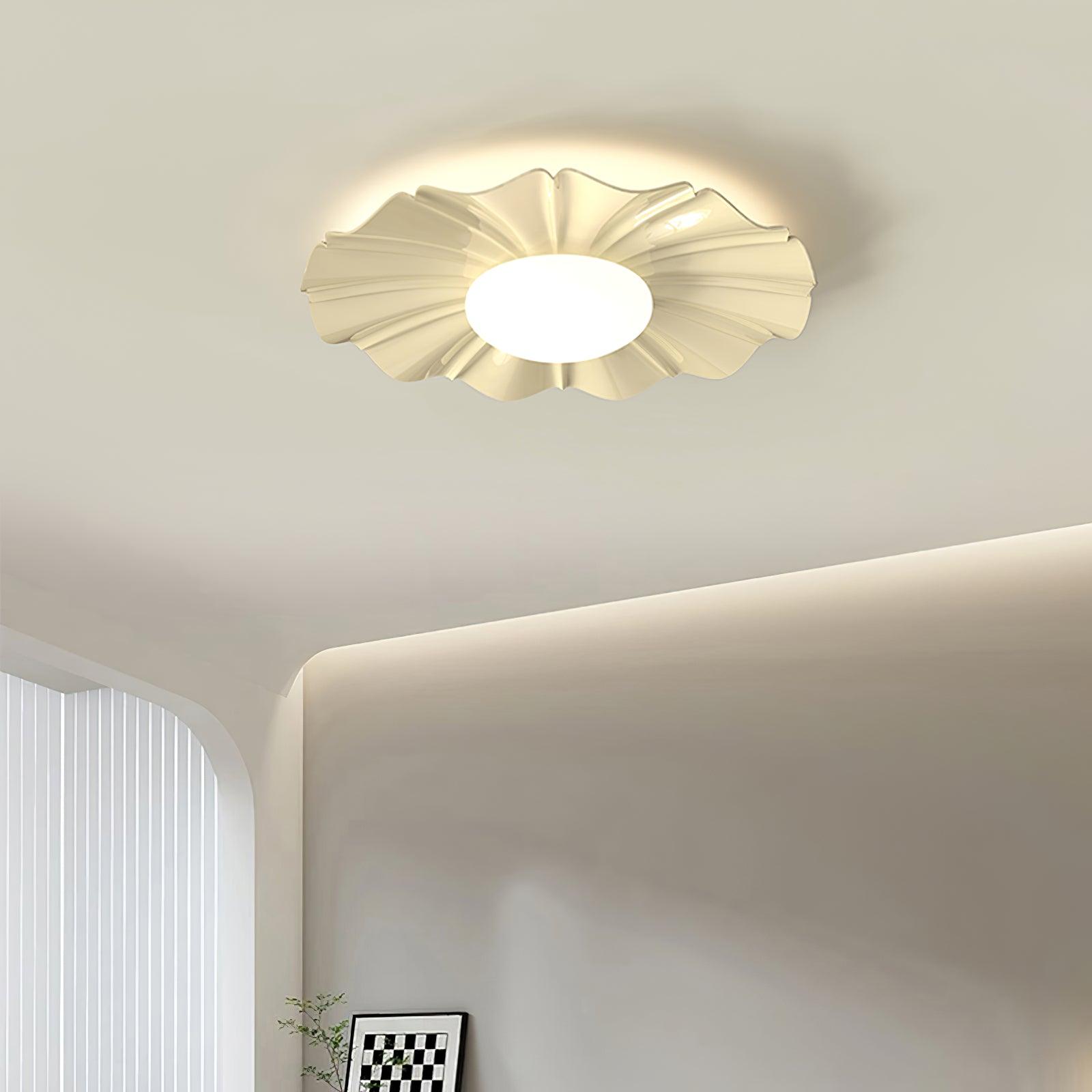 Lustra Ceiling Light Gold LED Scalloped for Bedroom - Letslighting