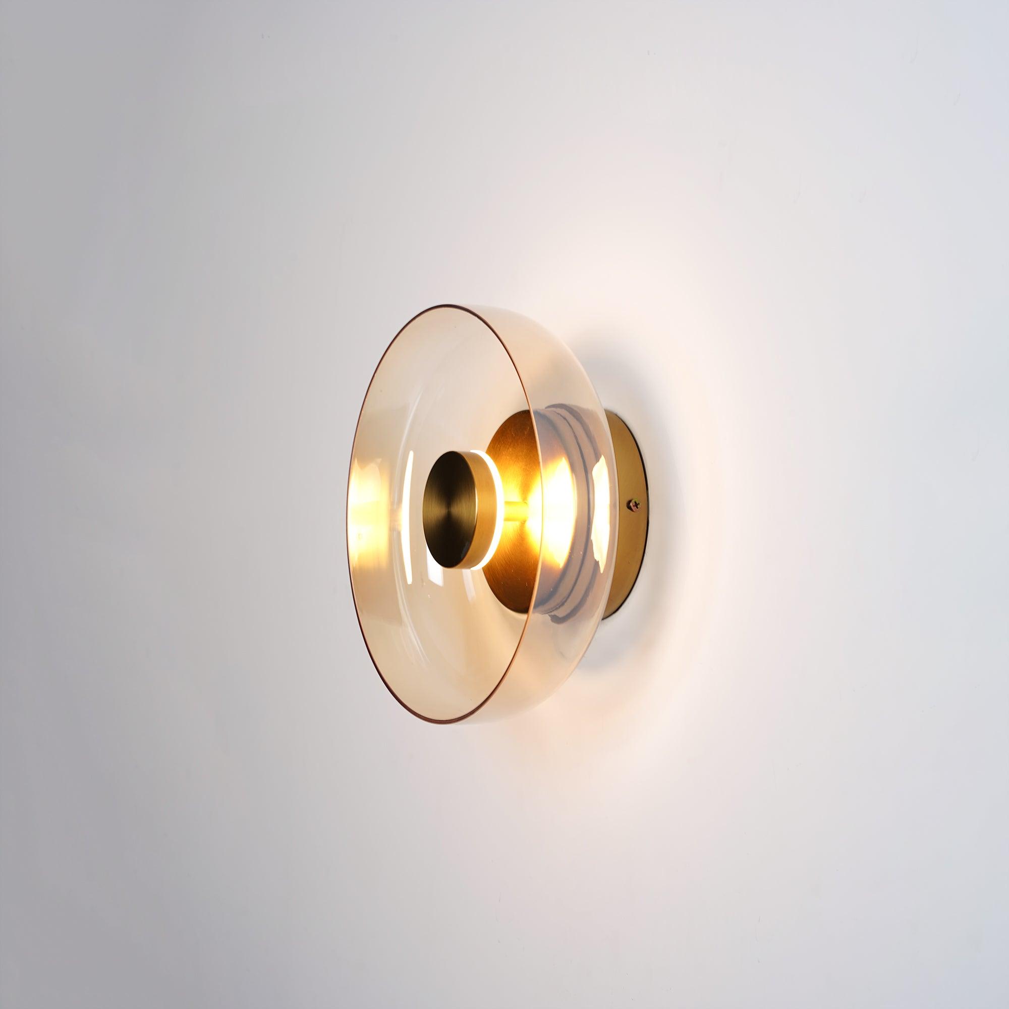 Crux Modern Minimalist Brass Glass Wall Light - Letslighting