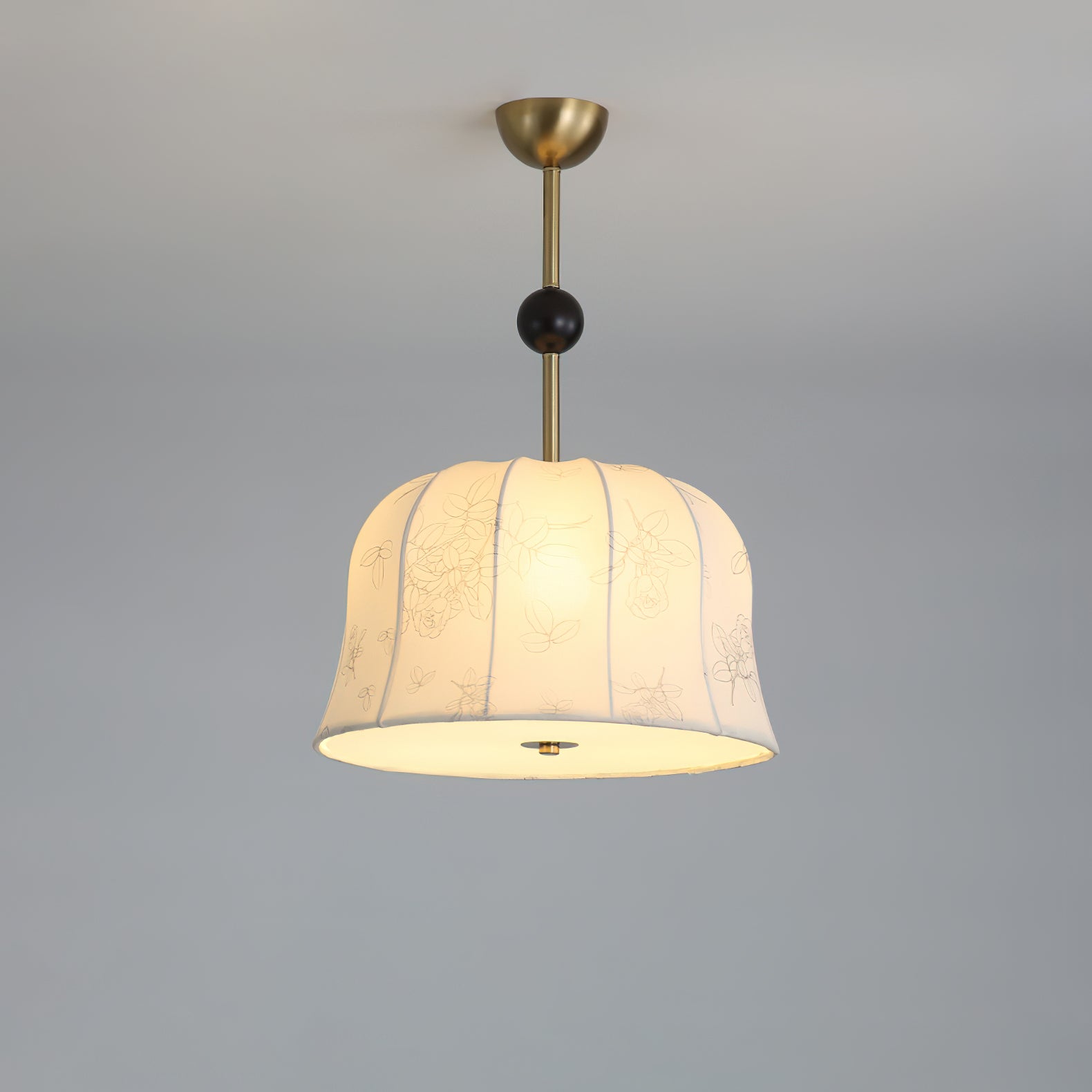 Avnoren Blossom Curve Fabric Wood Pendant Lamp - Letslighting