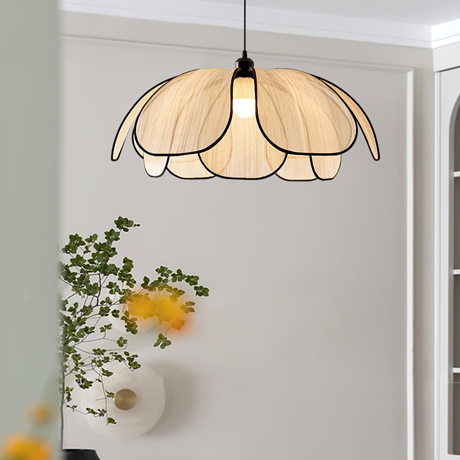 Elthaus Blossom Leaf Fiber Pendant Lamp - Letslighting