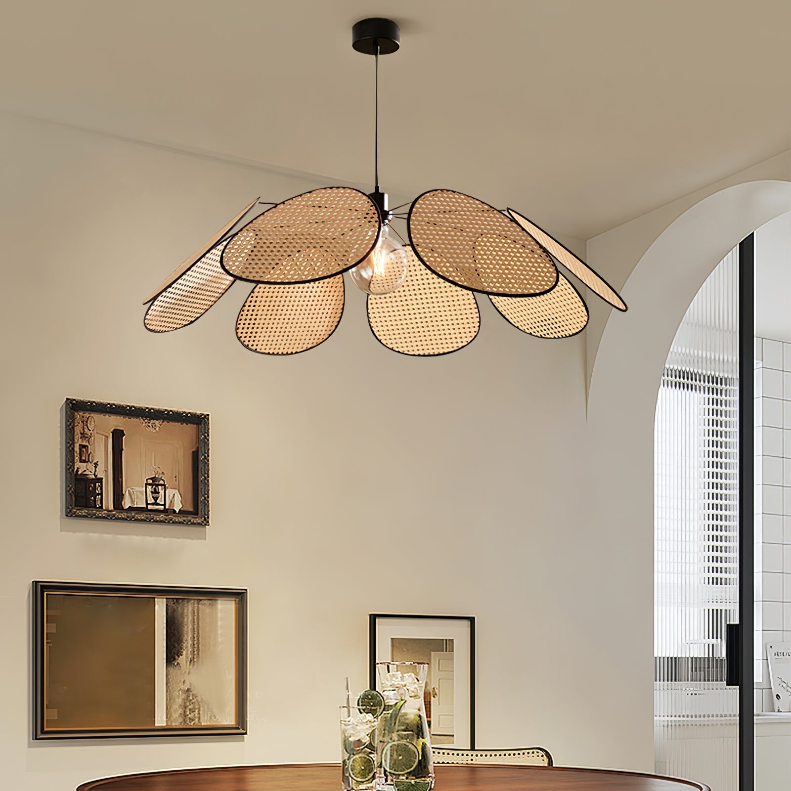 Orvara Blossom Petal Rattan Pendant Lamp - Letslighting