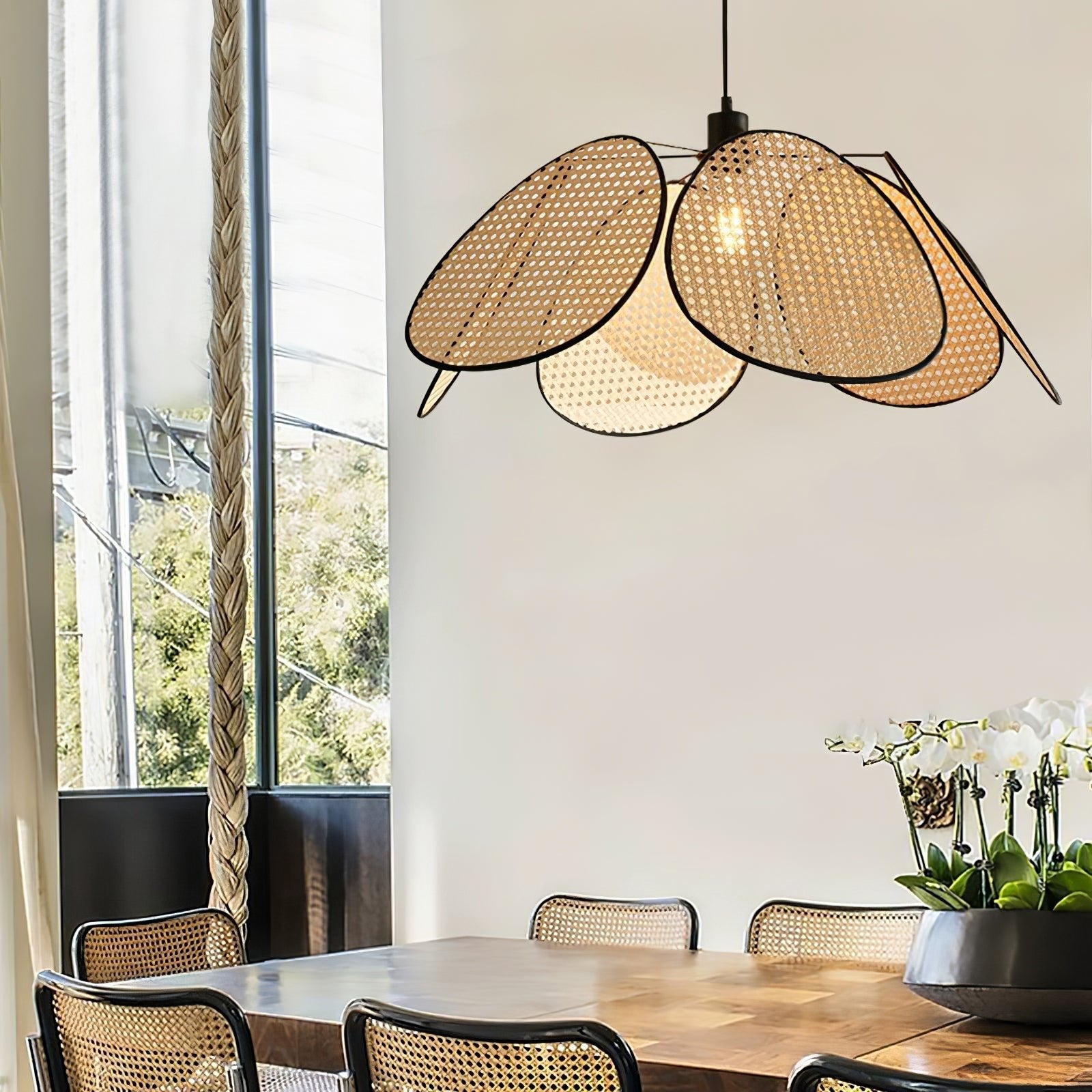 Orvara Blossom Petal Rattan Pendant Lamp - Letslighting