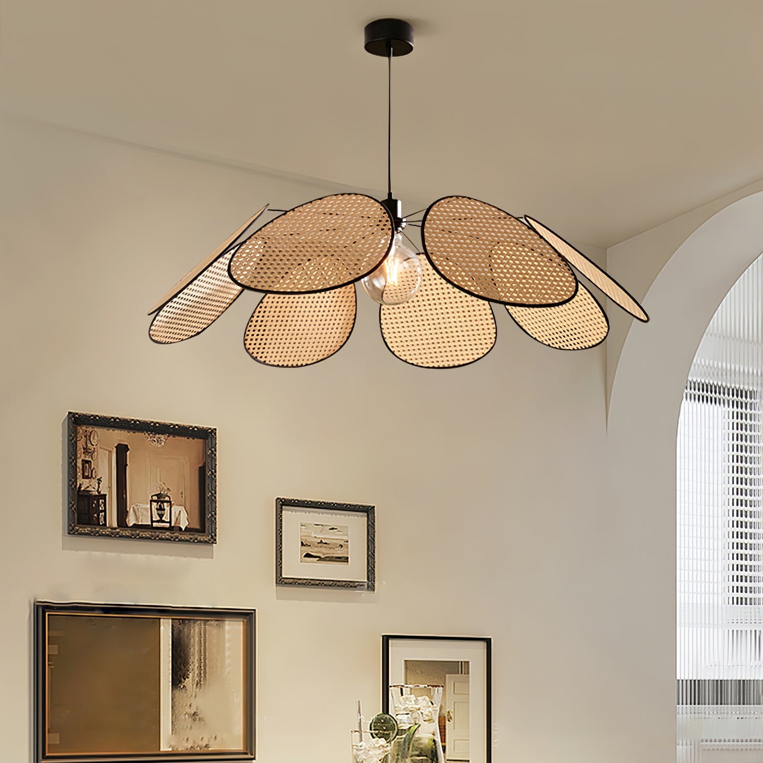 Orvara Blossom Petal Rattan Pendant Lamp - Letslighting