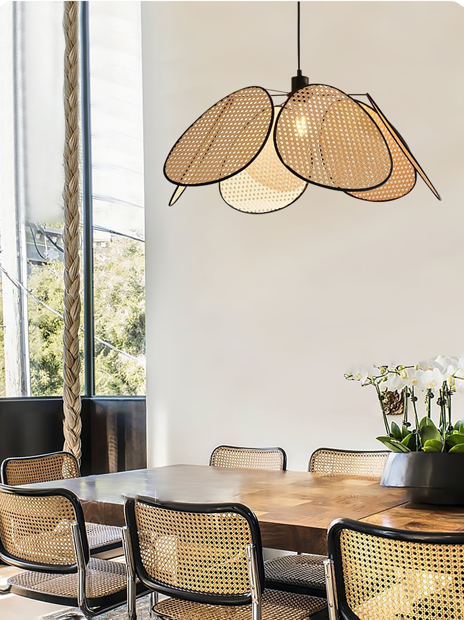 Orvara Blossom Petal Rattan Pendant Lamp - Letslighting