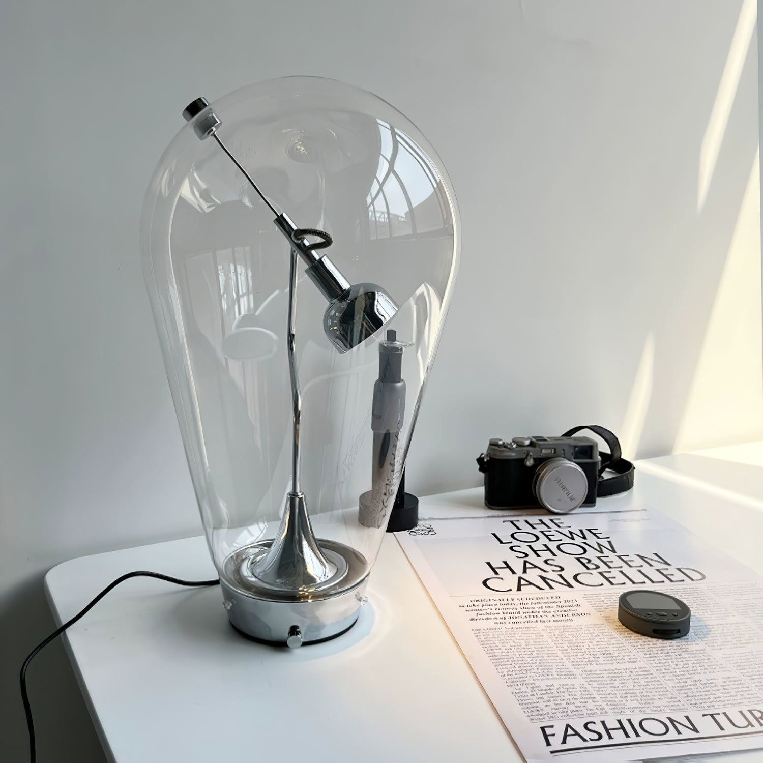 Veroce Glass Industrial Table Lamp - Letslighting